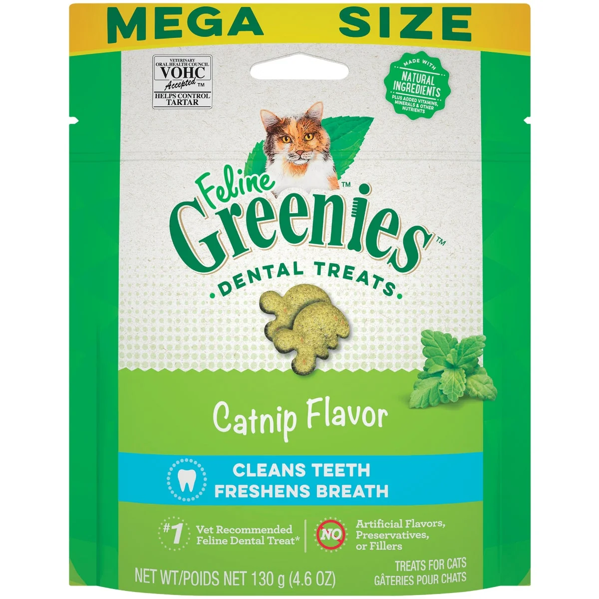 Long-Lasting Greenies Catnip 4.6 Oz. Dental Cat Treats Secure