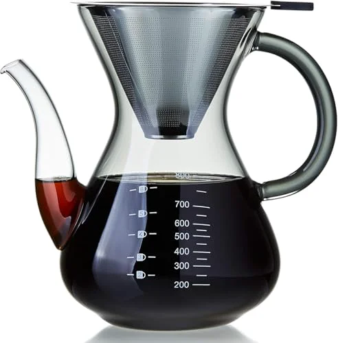 Comfortable Pour Over Coffee Maker with Double Stainless Filter 27 fl oz Trendy