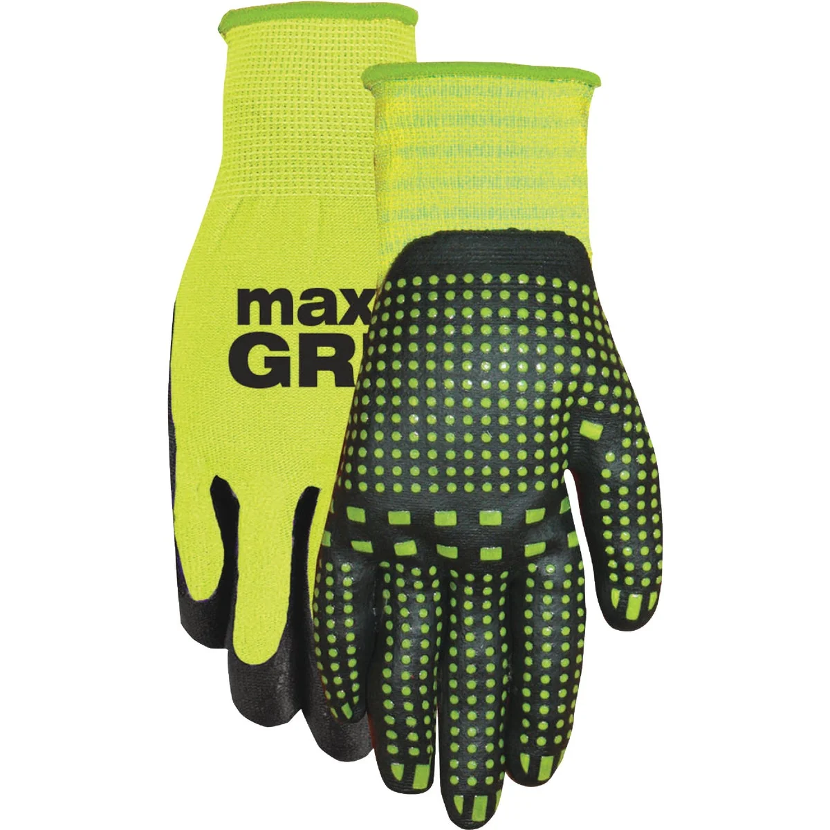 Responsible Midwest Gloves Gear MAX Grip Unisex Large XL Coated Gloves Hi-Visibility Yellow Fine