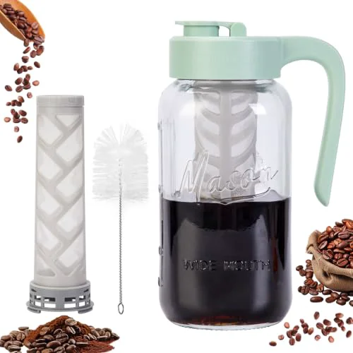 Verified Cold Brew Coffee Maker Glass 2 Count Green