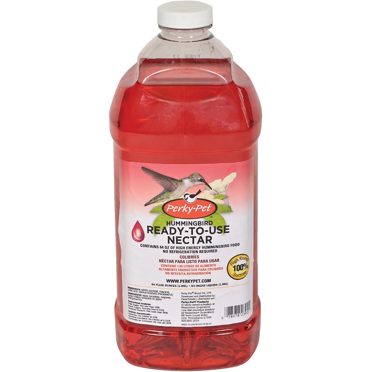 Secure Perky-Pet 64 Oz. Red Ready To Use Liquid Hummingbird Nectar Original Design