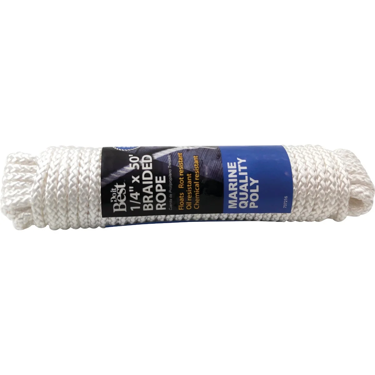 Modern Do it 1 4 In. x 50 Ft. White Solid Braided Polypropylene Packaged Rope Long-Lasting