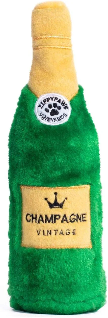 High-Quality ZippyPaws Happy Hour Crusherz- Interactive Dog Toys to Keep Them Busy Squeaky Plush Pet Toy for All Breeds for Small Medium Large Dogs Drink Themed Crinkle Water Bottle Toy- ChampagneAbout This Elite