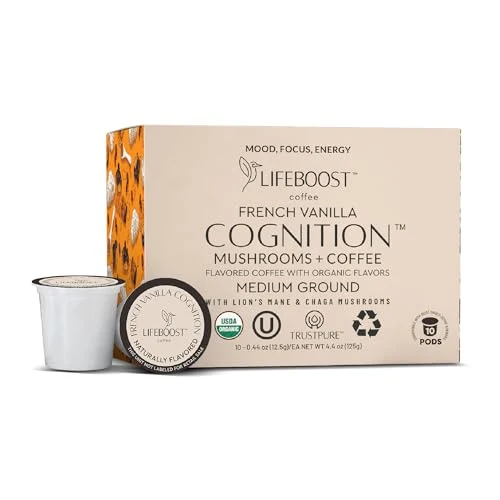 Classic French Vanilla Cognition Mushroom Coffee Pods 10 Count Specialty