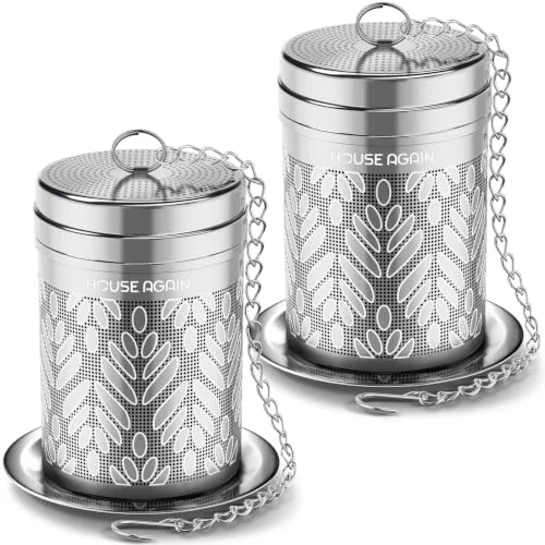 Stylish 2 Pack Tea Strainers for Loose Tea 2 Count Solid