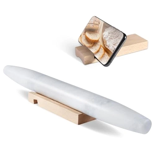 Enhanced African Natural Marble French Rolling Pin Contemporary