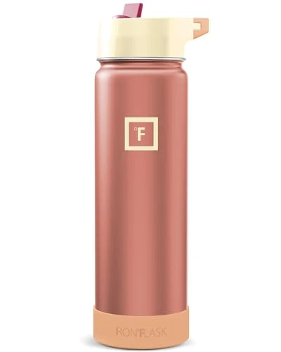 Flexible 24 oz Wide Mouth Water Bottle with Straw Casual