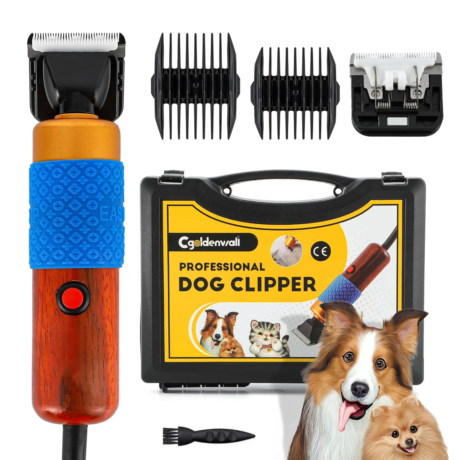 Powerful CGOLDENWALL 200W Dog Hair Clipper Kit — Low Noise Detachable Blade Spare Blade Casual