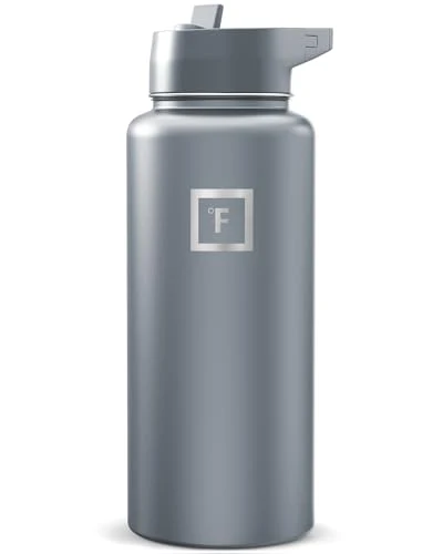 Smooth 32 oz Wide Mouth Water Bottle with Straw Fast