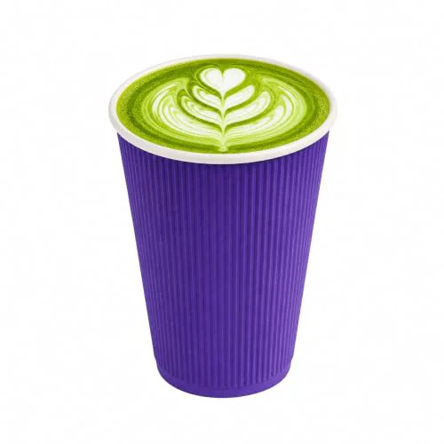 Smart Ripple Wall Coffee Cups 25 Count 16 Ounce Insulated Royal Purple Paper Cups Pure