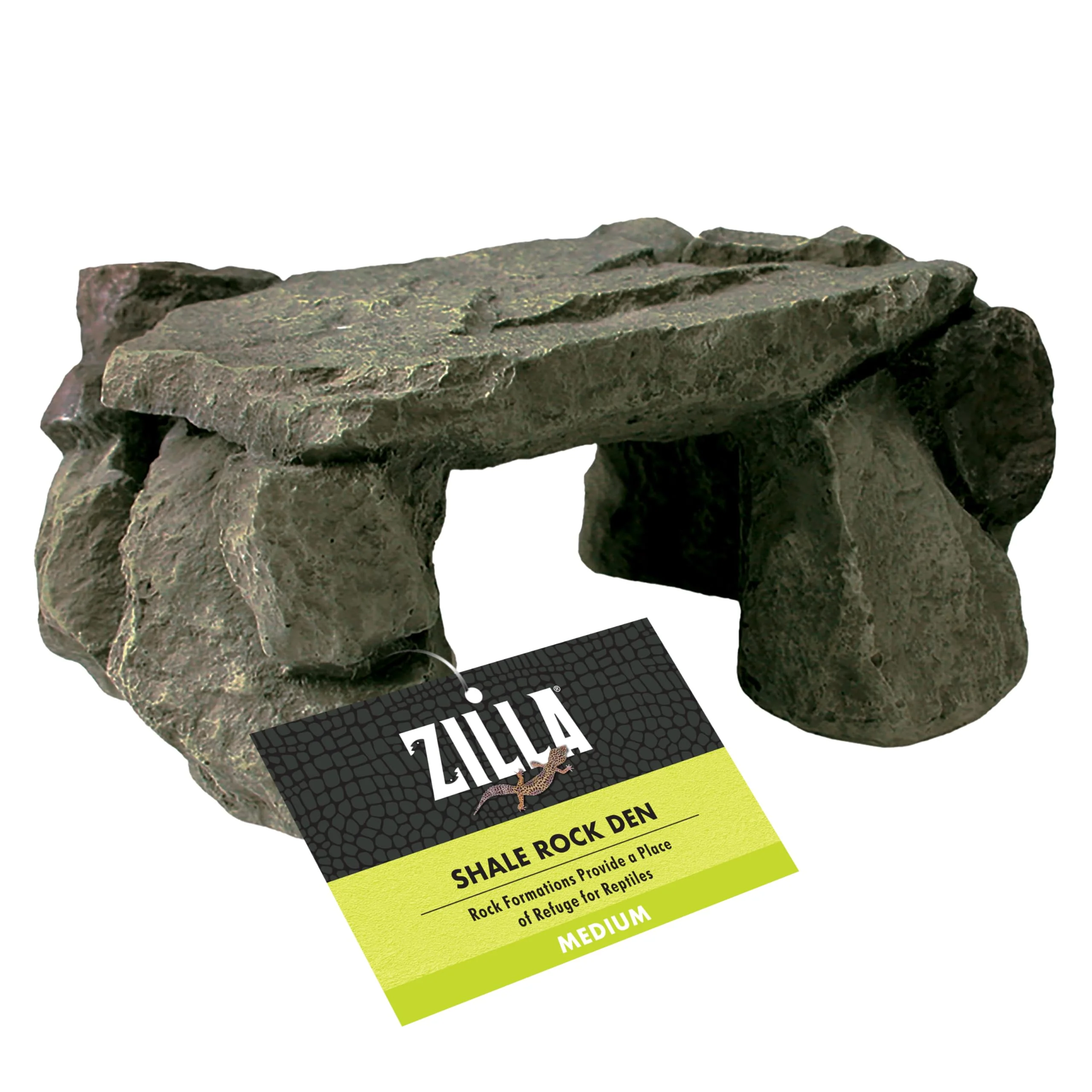 Practical Zilla Pet Reptile Shale Rock Den Décor — Medium Terrarium with Basking Rock Hide High-Grade