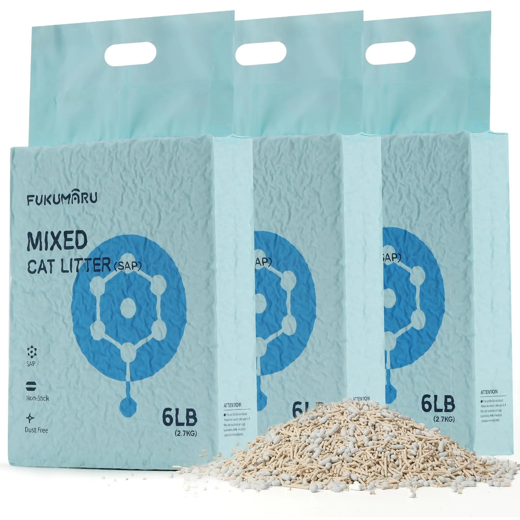 Genuine FUKUMARU Tofu Cat Litter — Ultra Absorbent 18 lb Dust- Quick Clumping Carefully Designed