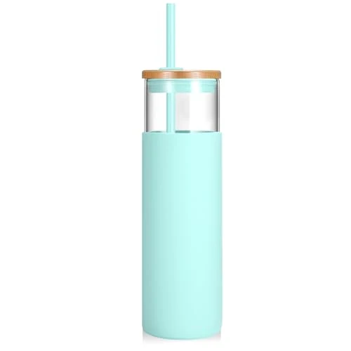 Breathable 28 oz Glass Tumbler with Lids and Straws Traditional