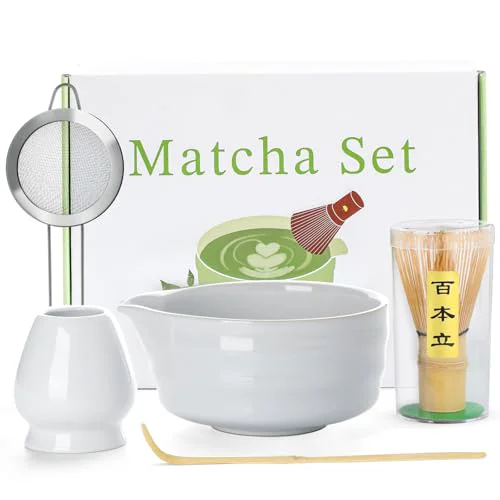 Excellent White Matcha Whisk Set 17 Ounce Original