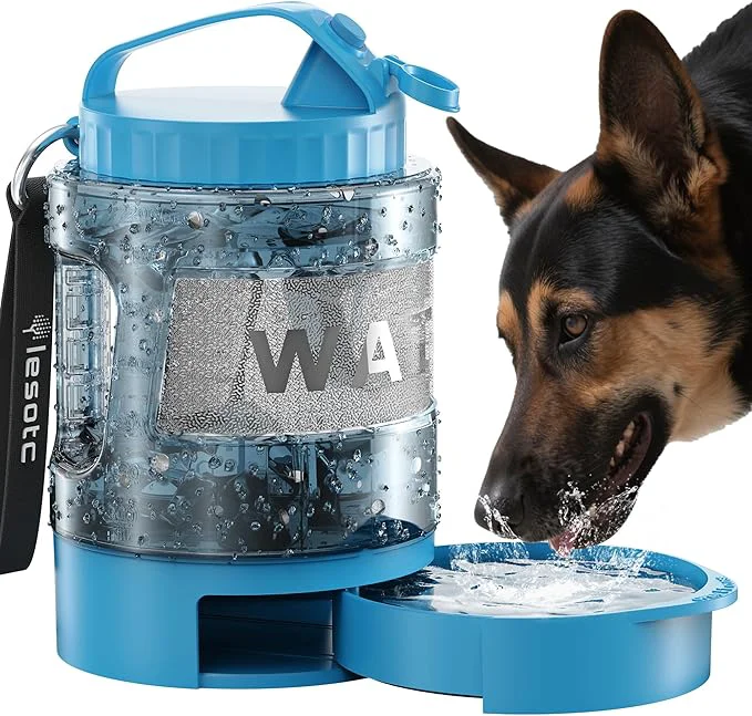 Outstanding Dog Water Bottle Travel Portable - 77oz Large Travel Water Bowl Dispenser for Dogs Camping Essentials Hiking Beach Road Trip Park Walking On The Go Must Haves BlueAbout ThisOverview Smooth