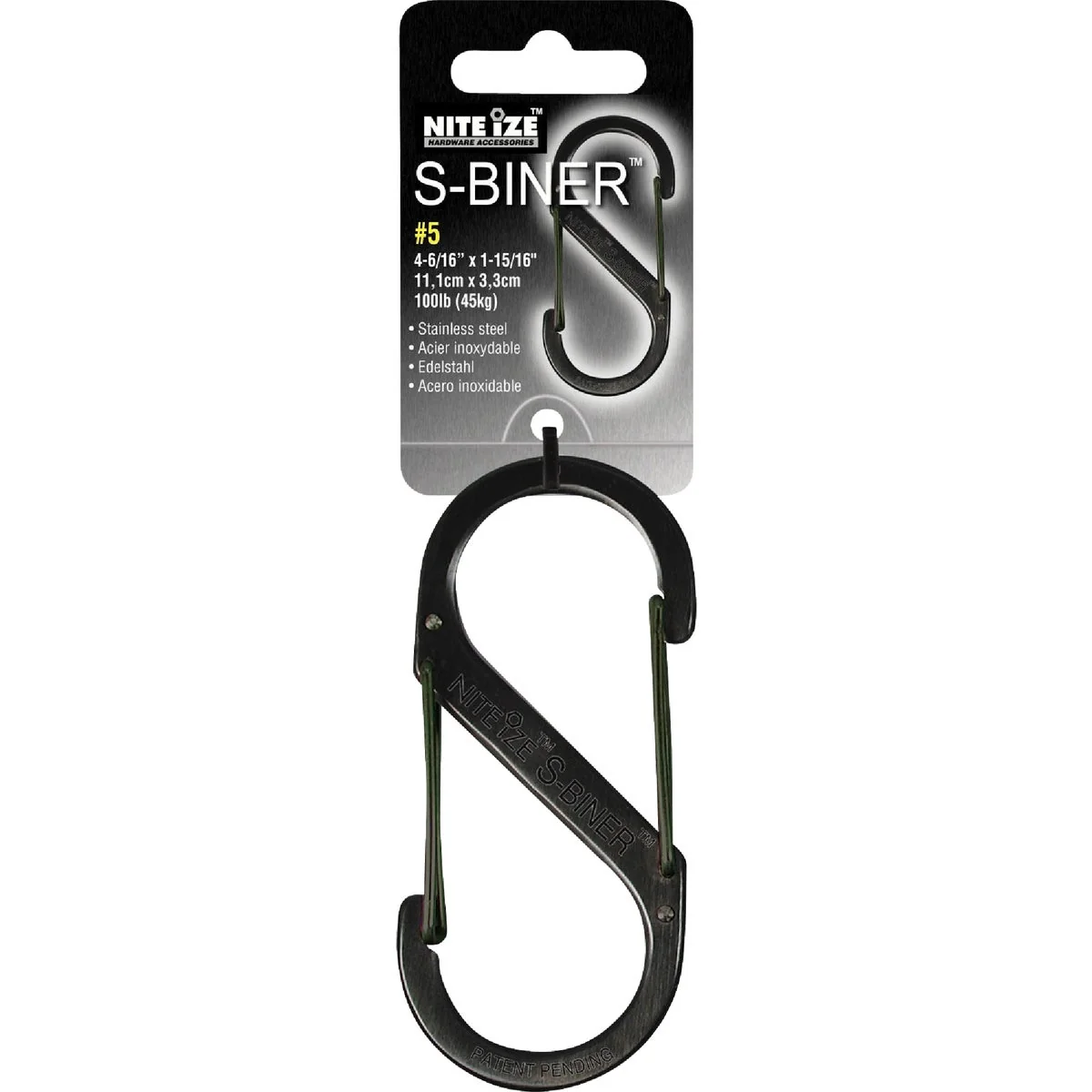Easy-to-Use Nite Ize S-Biner Size 3 25 Lb. Capacity Black S-Clip Key Ring Superior