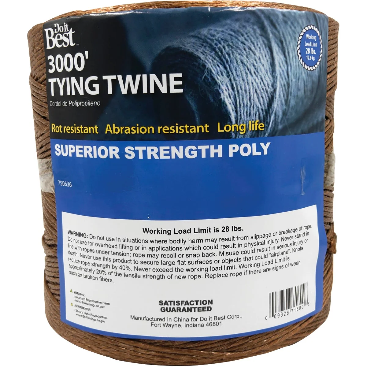 Healthy Do it 5 64 In. x 3000 Ft. Brown Polypropylene Tying Twine Safe
