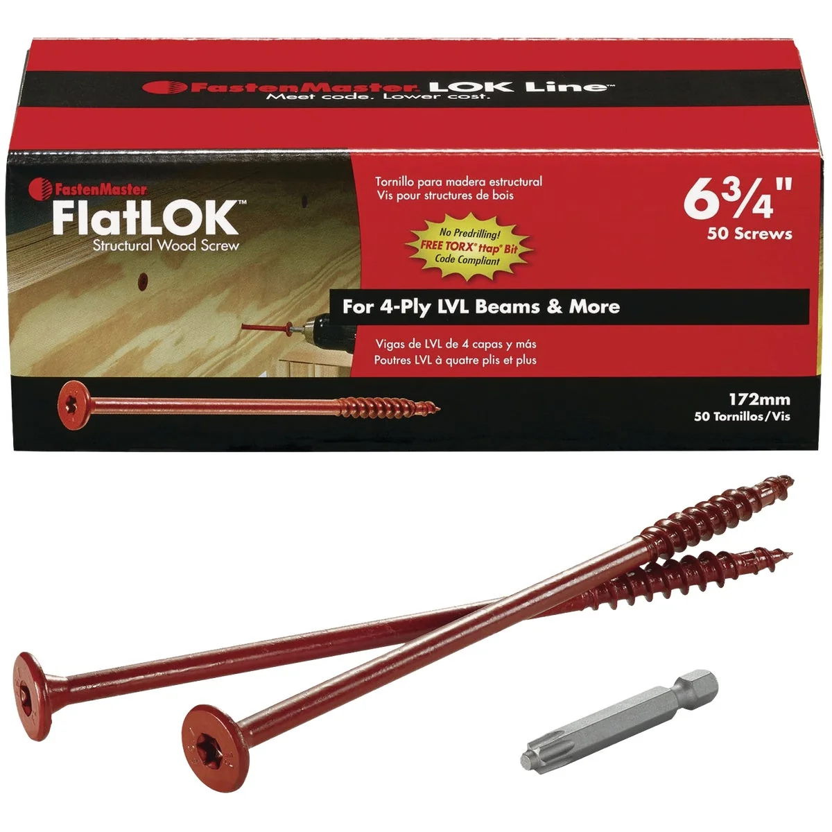 Easy-to-Use FastenMaster FlatLok 6-3 4 In. Engineered Structural Wood Screw 50 Ct. Stylish
