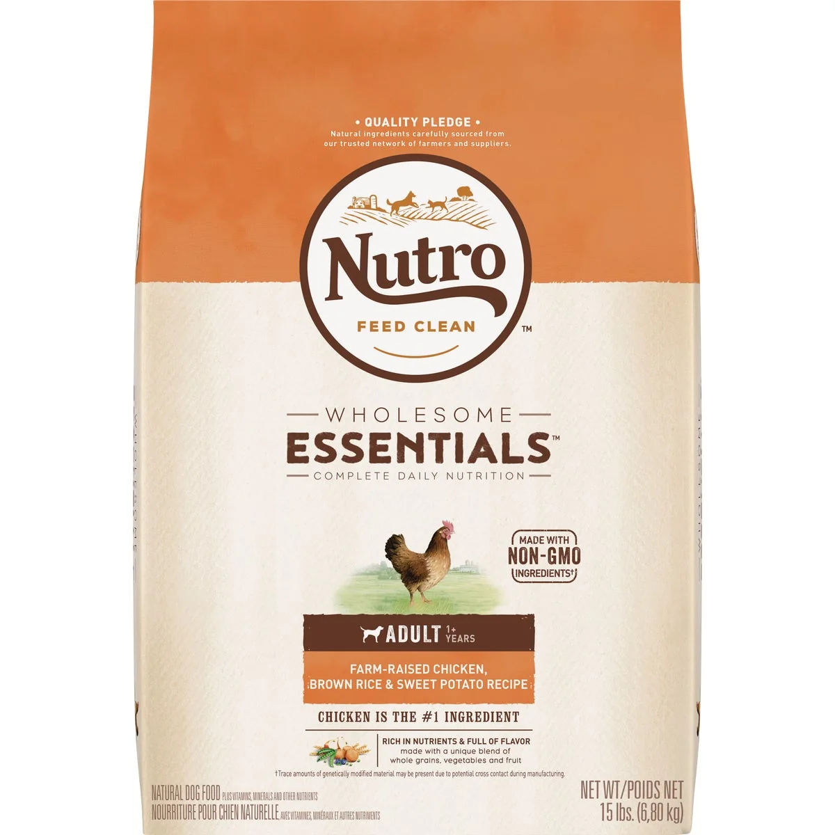 Enhanced Nutro Wholesome Essentials 13 Lb. Chicken Brown Rice Sweet Potato Adult Dry Dog Food Proven