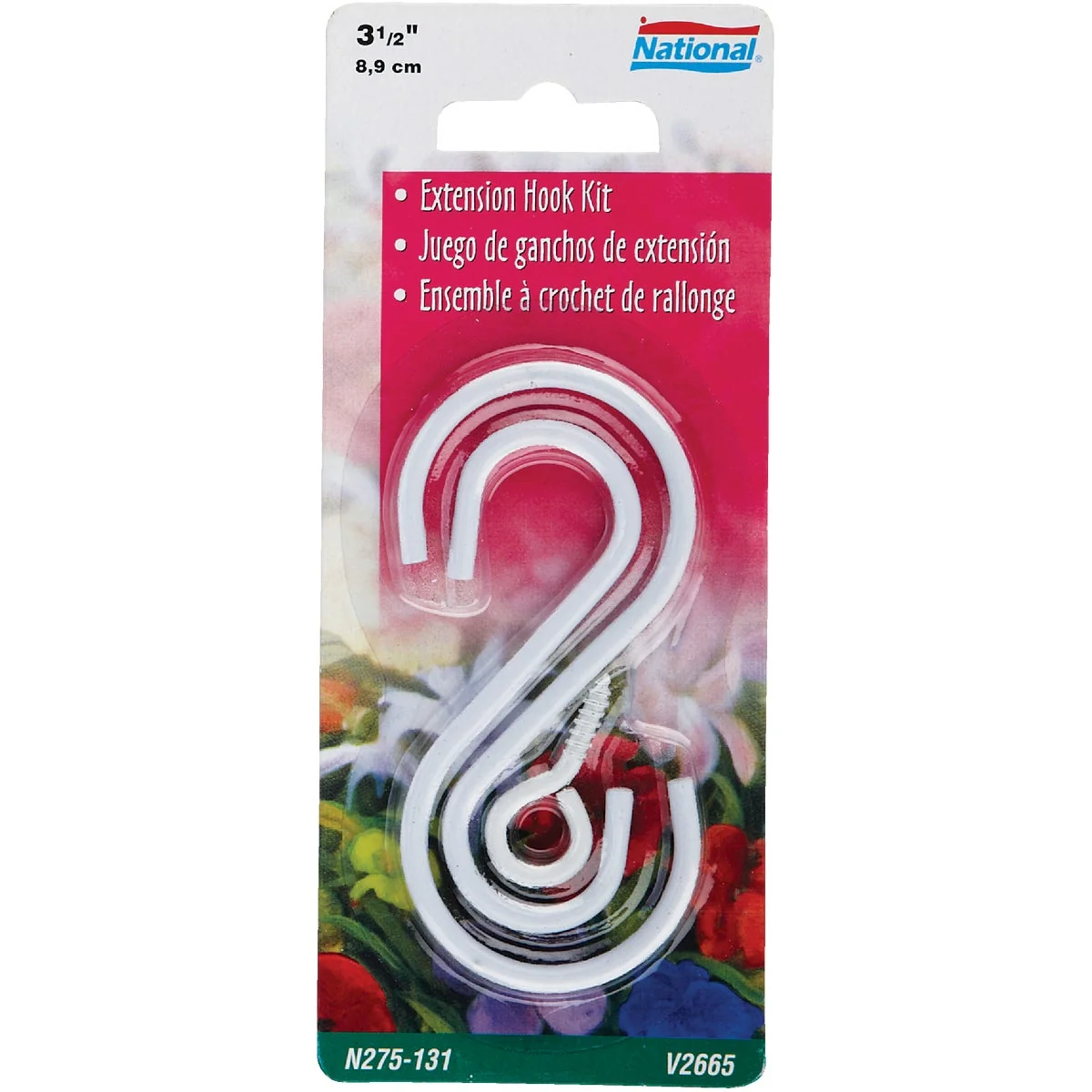 Official National Hardware 3-1 2 In. White Steel Extension Hook Kit Top-Quality