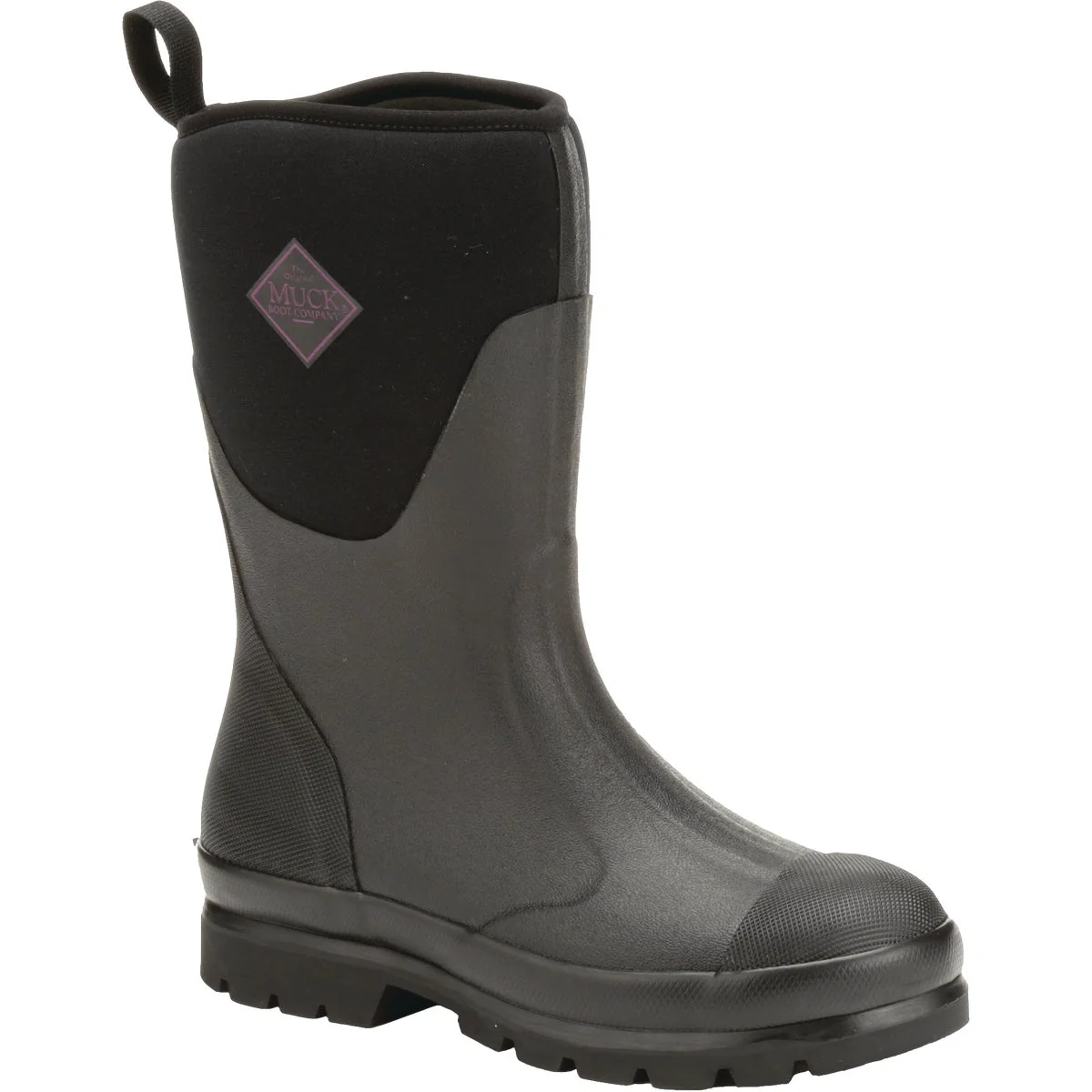 Smooth Muck Chore Mid Women's Size 7 Black Rubber Pull-On Boot Secure