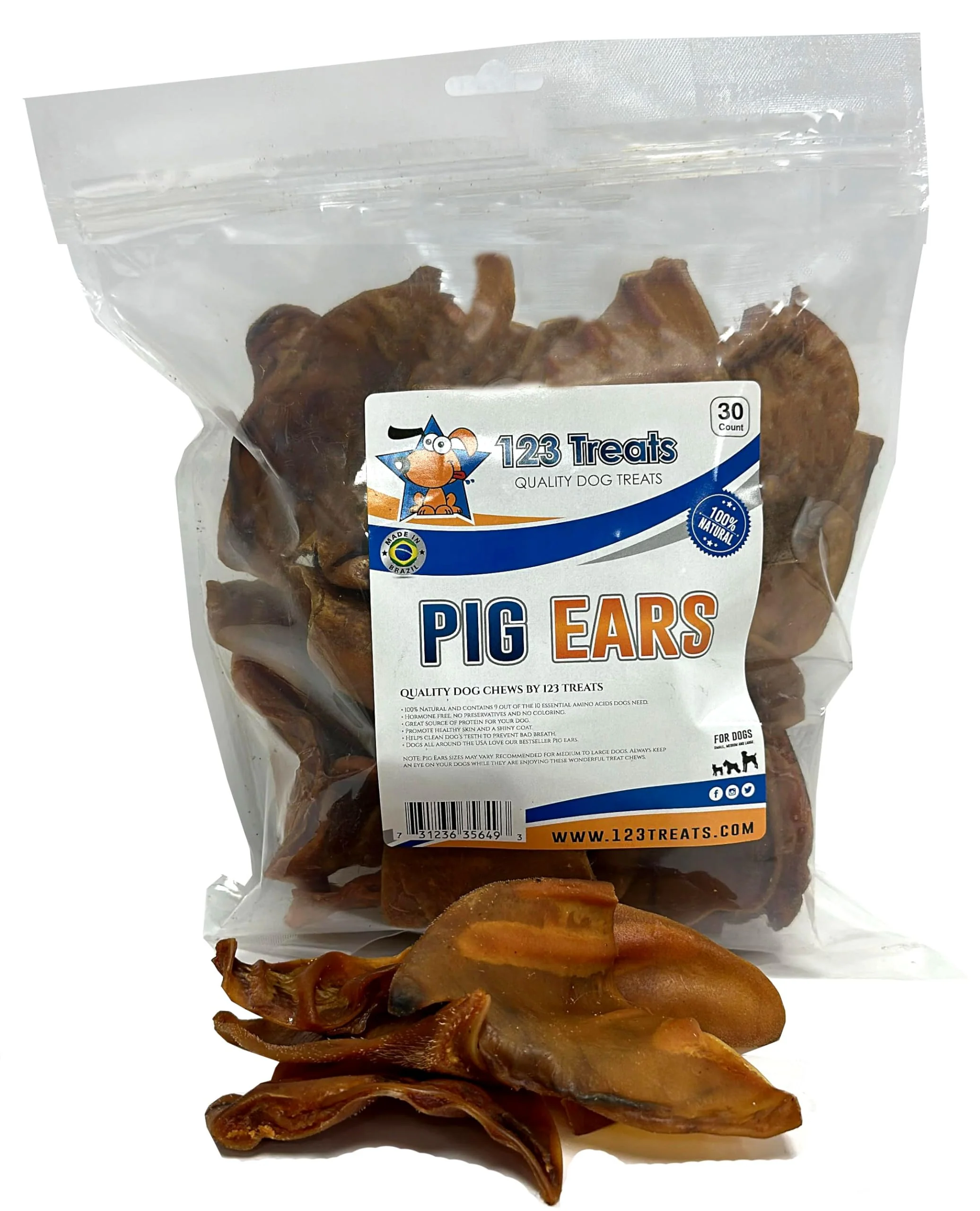 Fast 123 Treats Pig Ears for Dogs Sophisticated