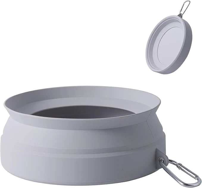 High-End SLSON Spill Proof Dog Water Bowl for Cars Collapsible No Splash Dog Travel Bowls Integrated Molding Portable Pet Bowl for Vehicle Road Trip Truck RV SUV Boat Accessories Cold Grey About ThisOverview Superior