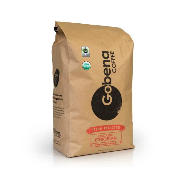 Comfortable Coffee 5lb Fair Trade Organic Ethiopian Ground Dark Roast 80 Ounce Detailed