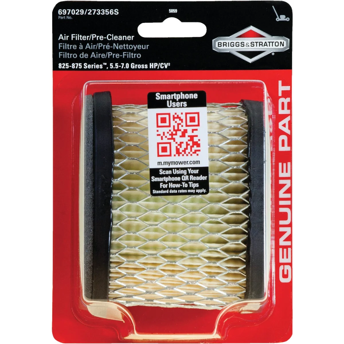 Organic Briggs Stratton 5.5 To 6.75 HP Paper Engine Air Filter with Pre-Cleaner Exceptional