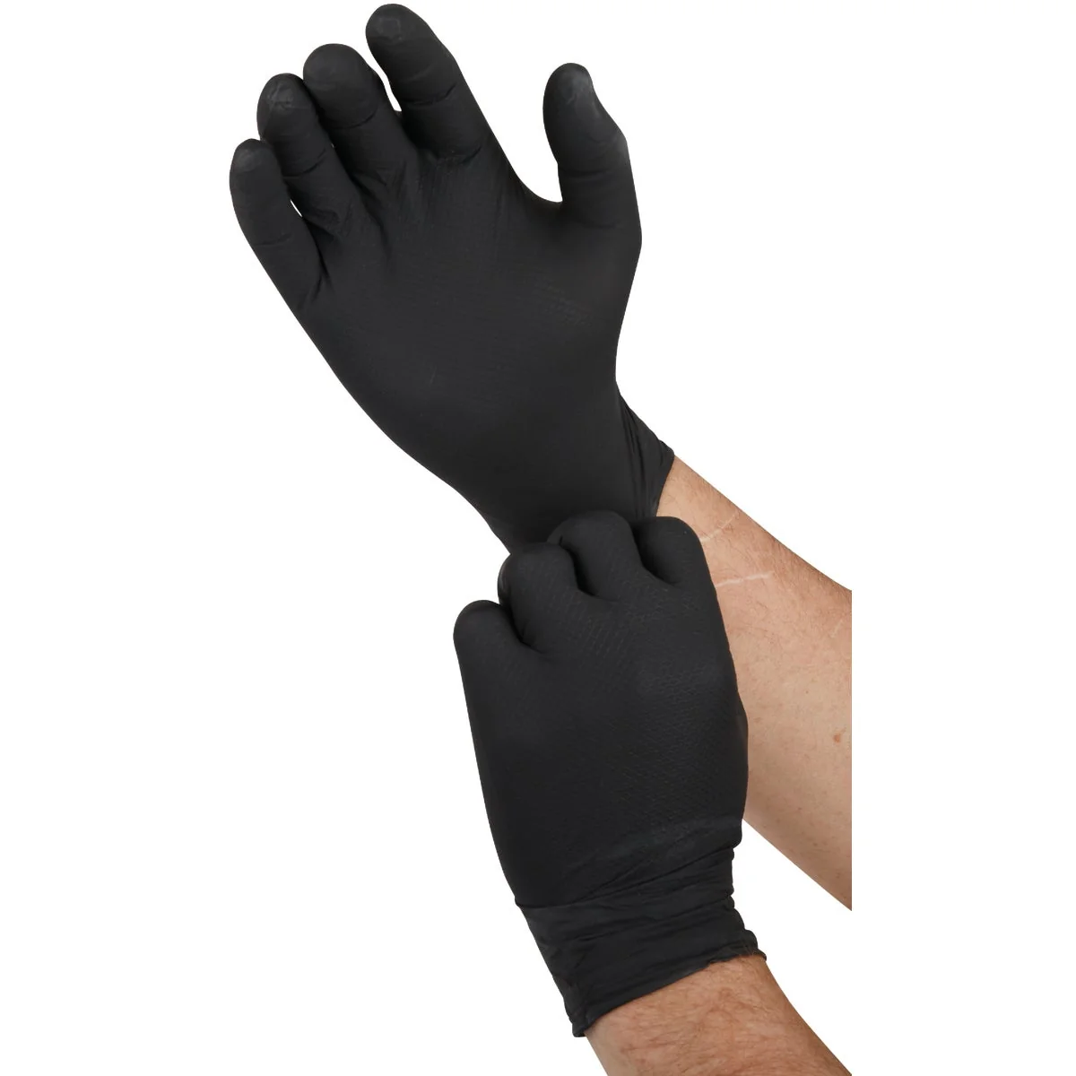 Top-Quality Grippaz XL Black Nitrile Fish Scale Texture Disposable Gloves 50-Pack Flexible