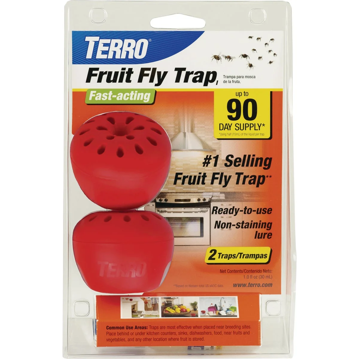 Quality Terro Disposable Indoor Outdoor Fly Trap 2-Pack Detailed