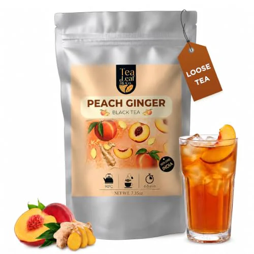 Versatile Peach Ginger Black Tea Loose Leaf 3.53 Ounce Safe