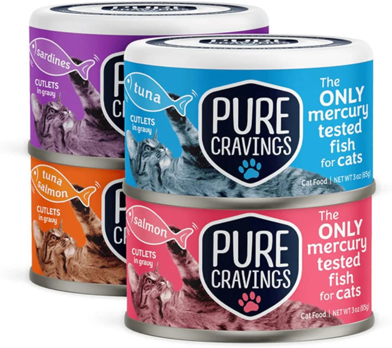 Efficient Wet Cat Food Variety Pack Tuna Salmon Sardines Clean