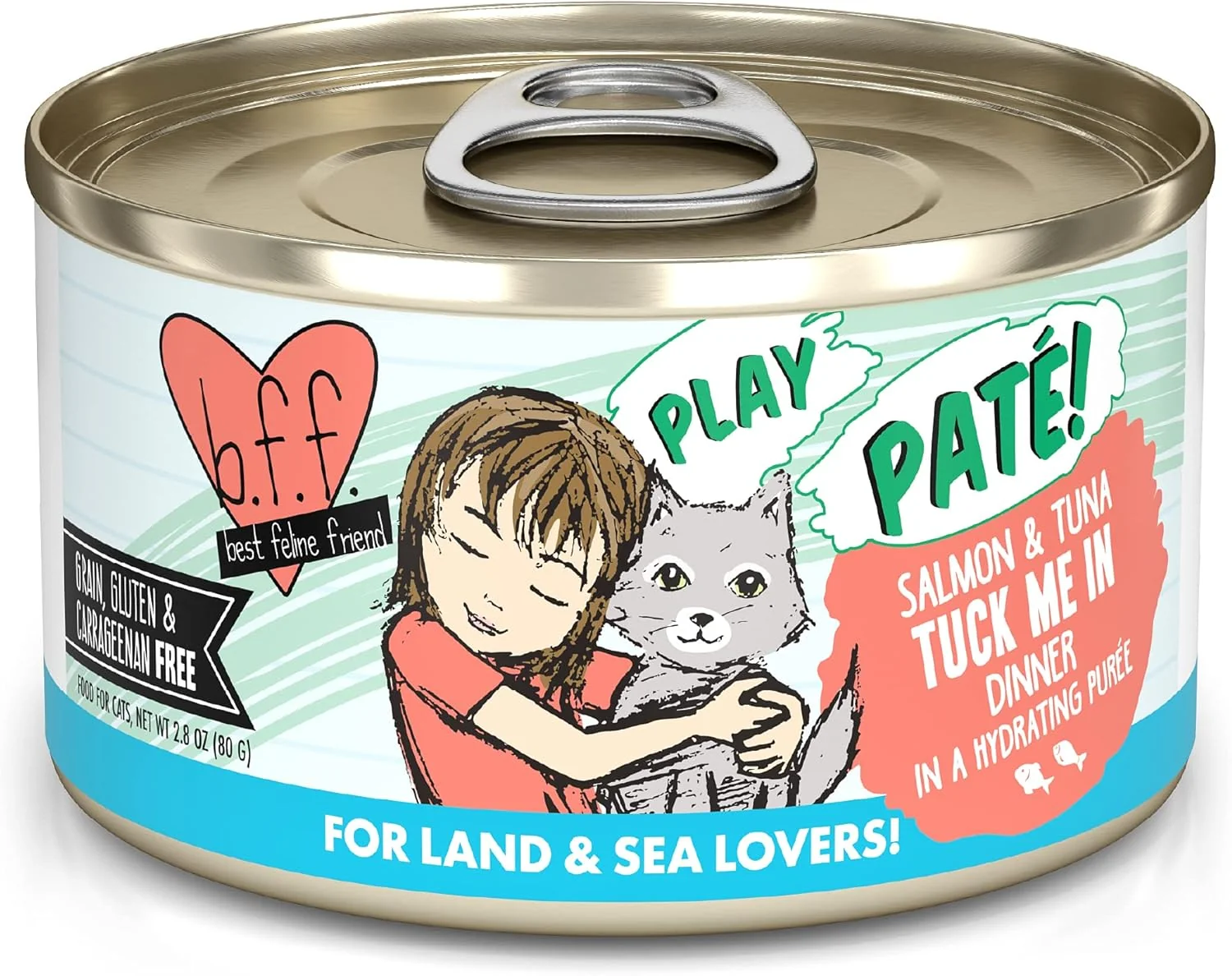 Prestigious Weruva B.F.F. Play - Feline Friend Paté Lovers Aw Yeah Salmon Tuna Tuck Me in with Salmon Tuna 2.8oz Can Pack of 12 Official