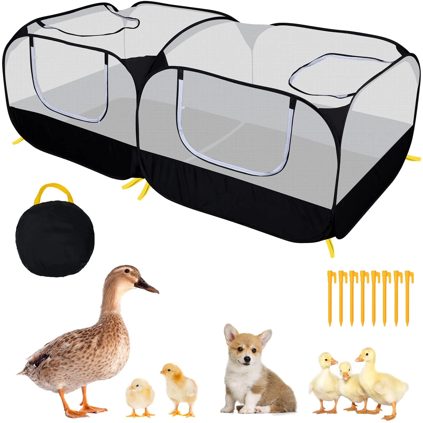 Pure DWQEKD Small Animal Playpen — Portable Foldable Pet Enclosure with Detachable Bottom Breathable Mesh High-Quality