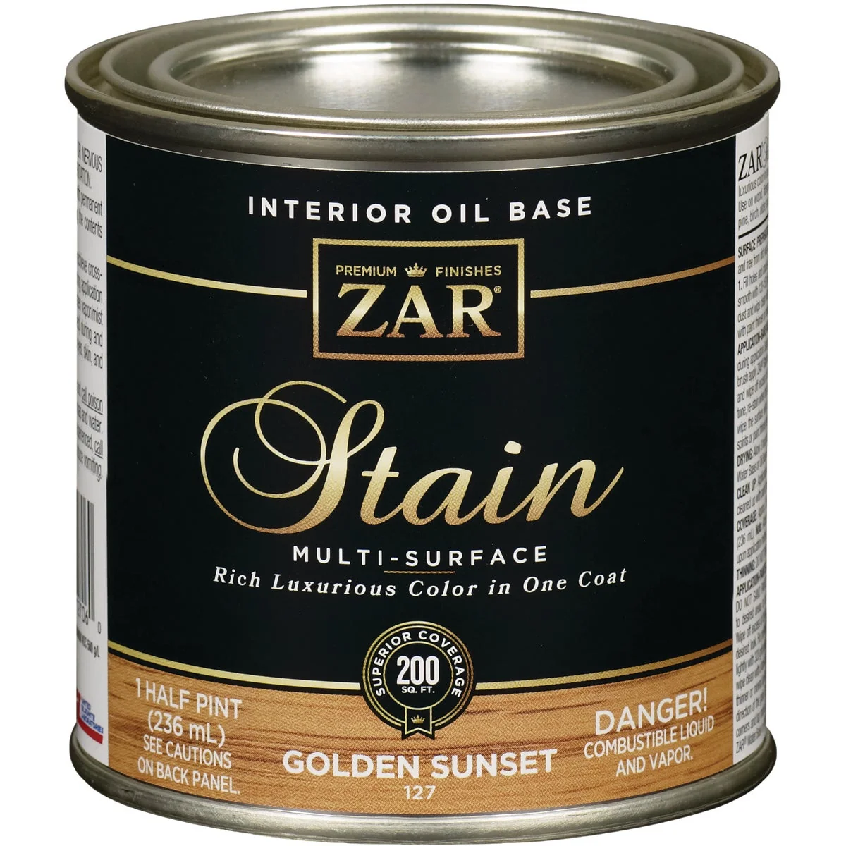 User-Friendly ZAR Oil-Based Wood Stain Golden Sunset 1 2 Pt. Advanced
