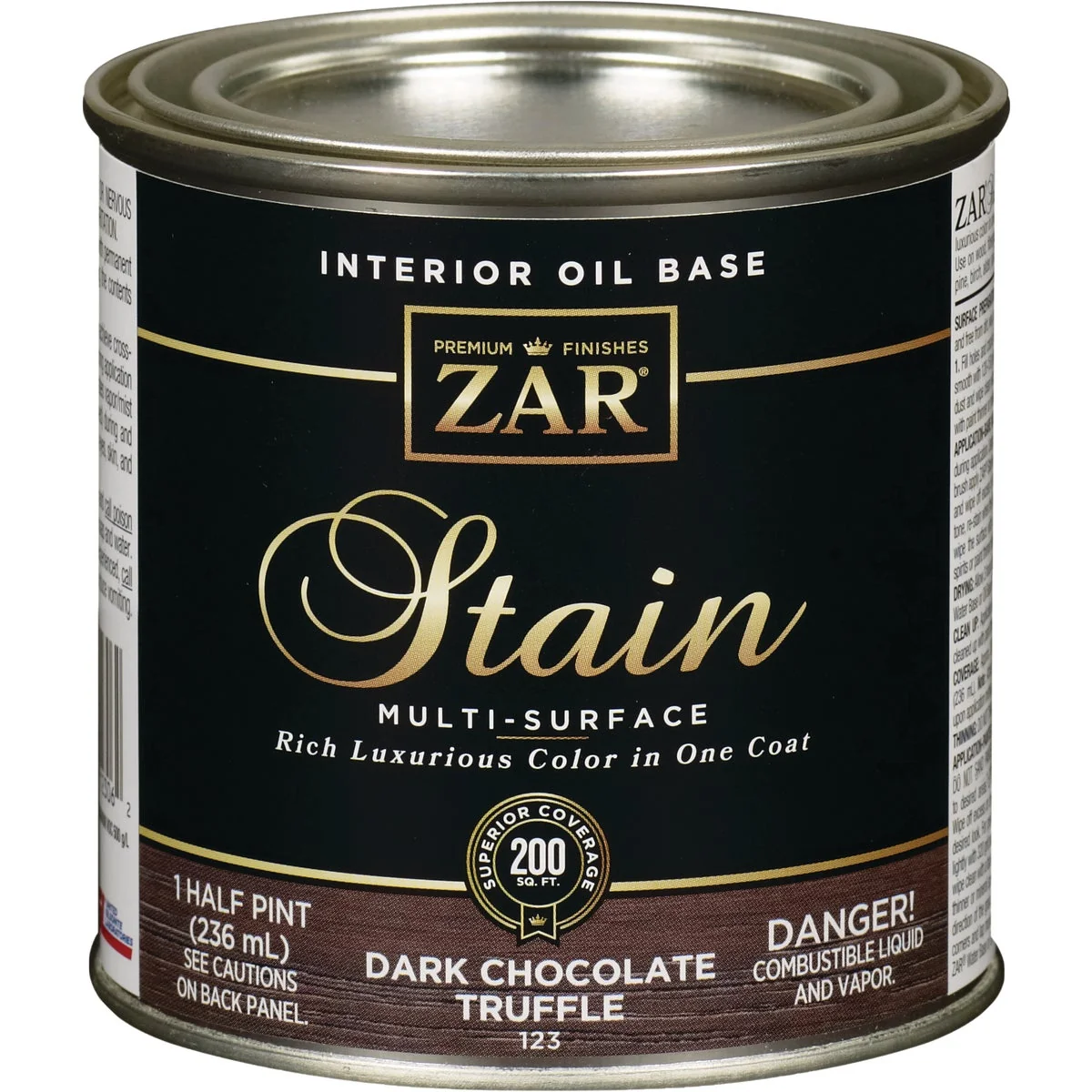 Trendy ZAR Oil-Based Wood Stain Dark Chocolate Truffle 1 2 Pt. High-Performance