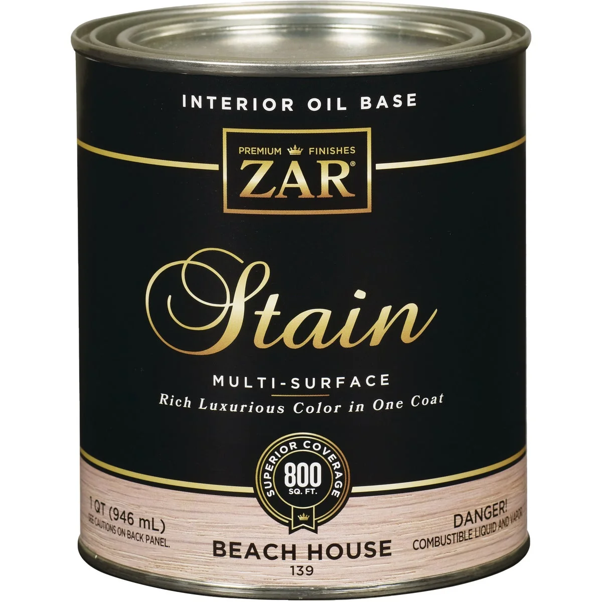 Authentic ZAR Oil-Based Wood Stain Beach House 1 Qt. Effective
