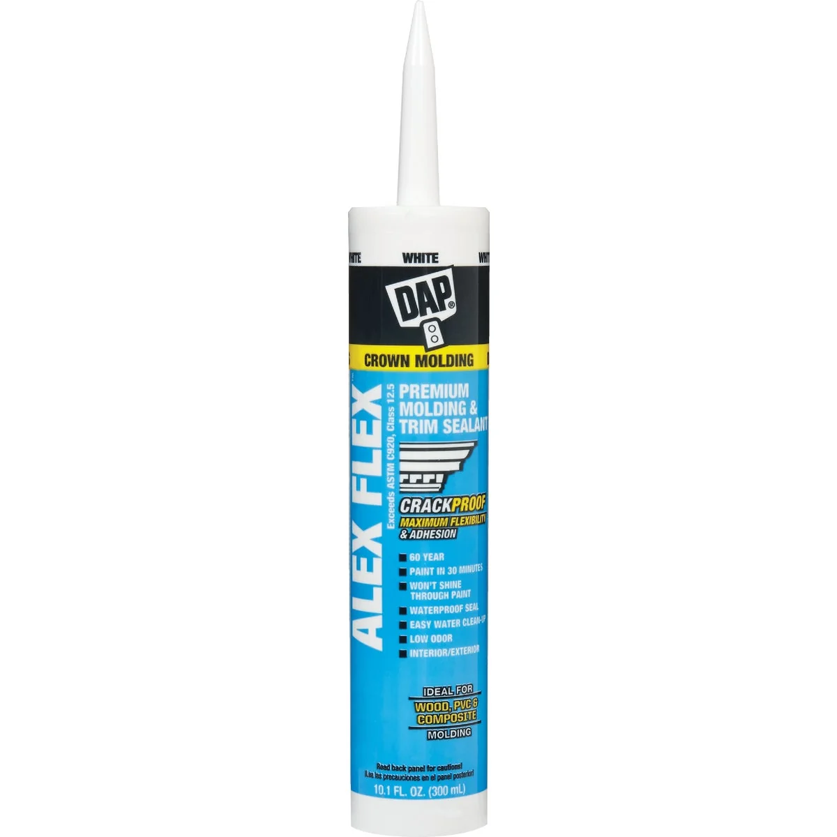Modern DAP ALEX FLEX 10.1 Oz. Premium Molding Trim Acrylic Latex Sealant White Next-Generation