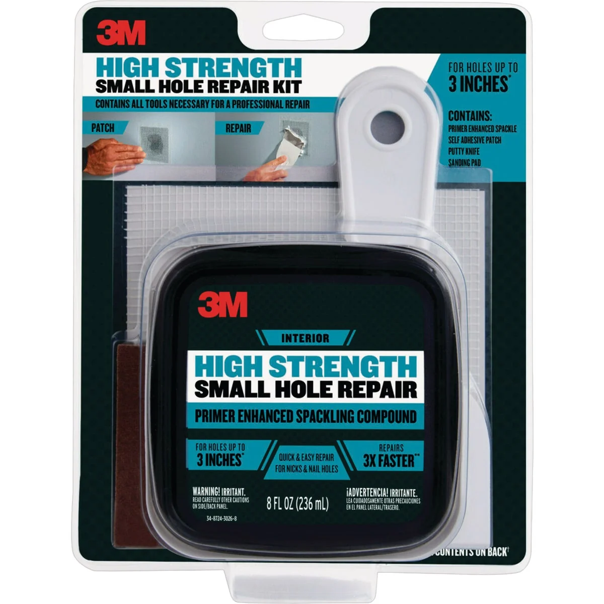 Original Design 3M 8 Oz. High Strength Large Hole Repair Kit Safe