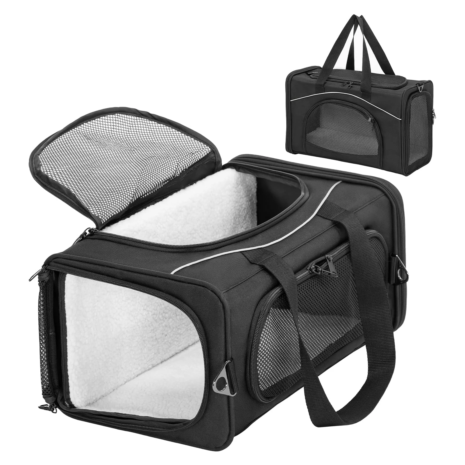 Professional Petsfit Airline Cat Carrier for Small Cats Under-Seat TSA Travel Carrier with Removable Padding Easy-to-Use