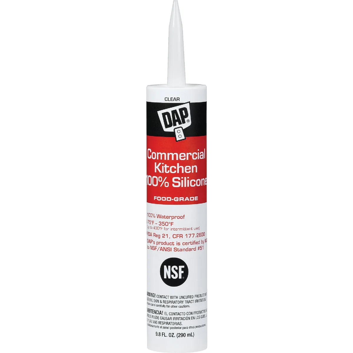 Official DAP 9.8 Oz. Commercial Kitchen Food-Grade Silicone Sealant Clear Quality
