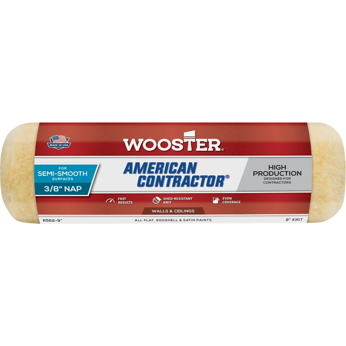Efficient Wooster American Contractor 9 In. x 3 8 In. Knit Fabric Roller Cover Green