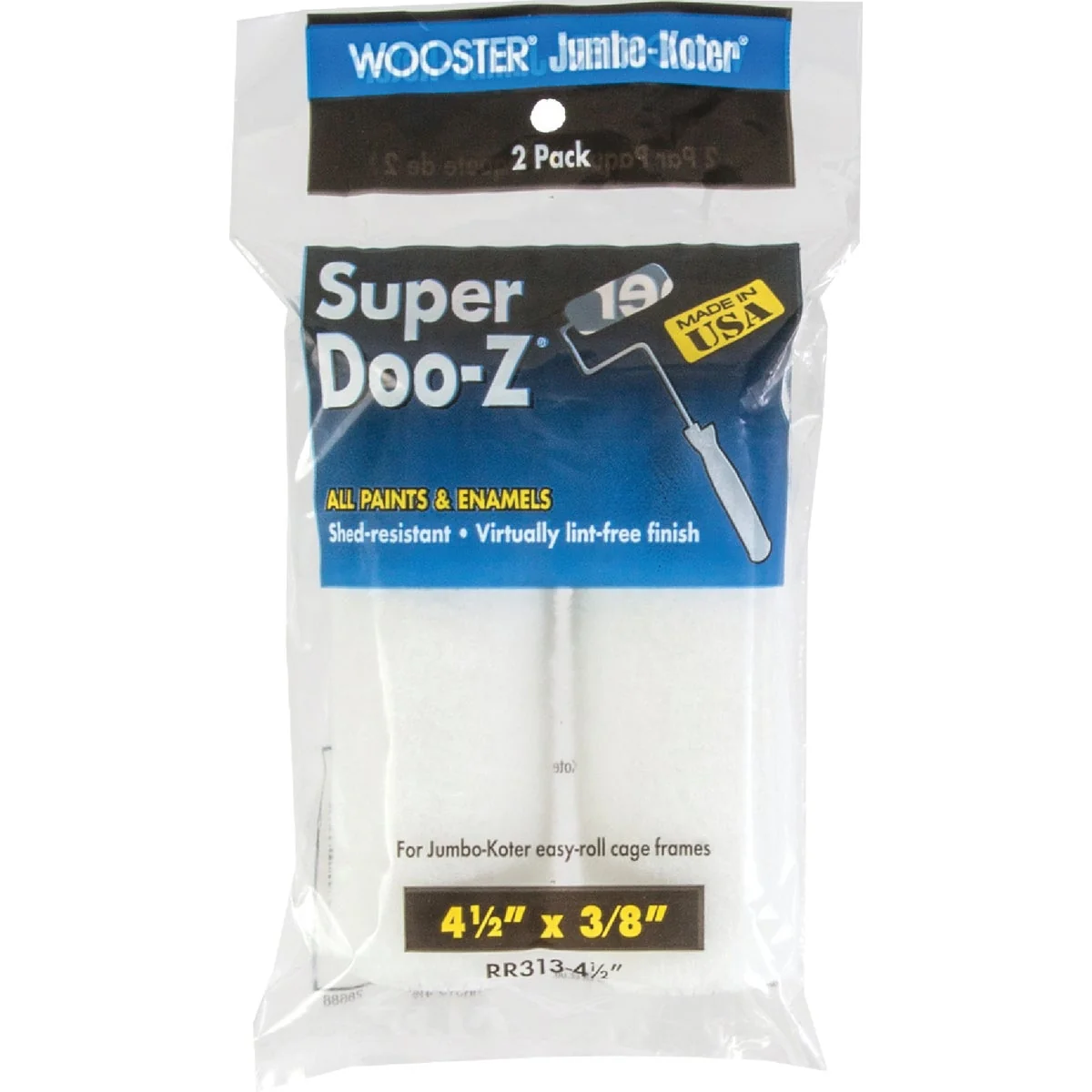 Minimalist Wooster Jumbo-Koter Super Doo-Z 4-1 2 In. x 3 8 In. Mini Woven Fabric Roller Cover 2-Pack Powerful