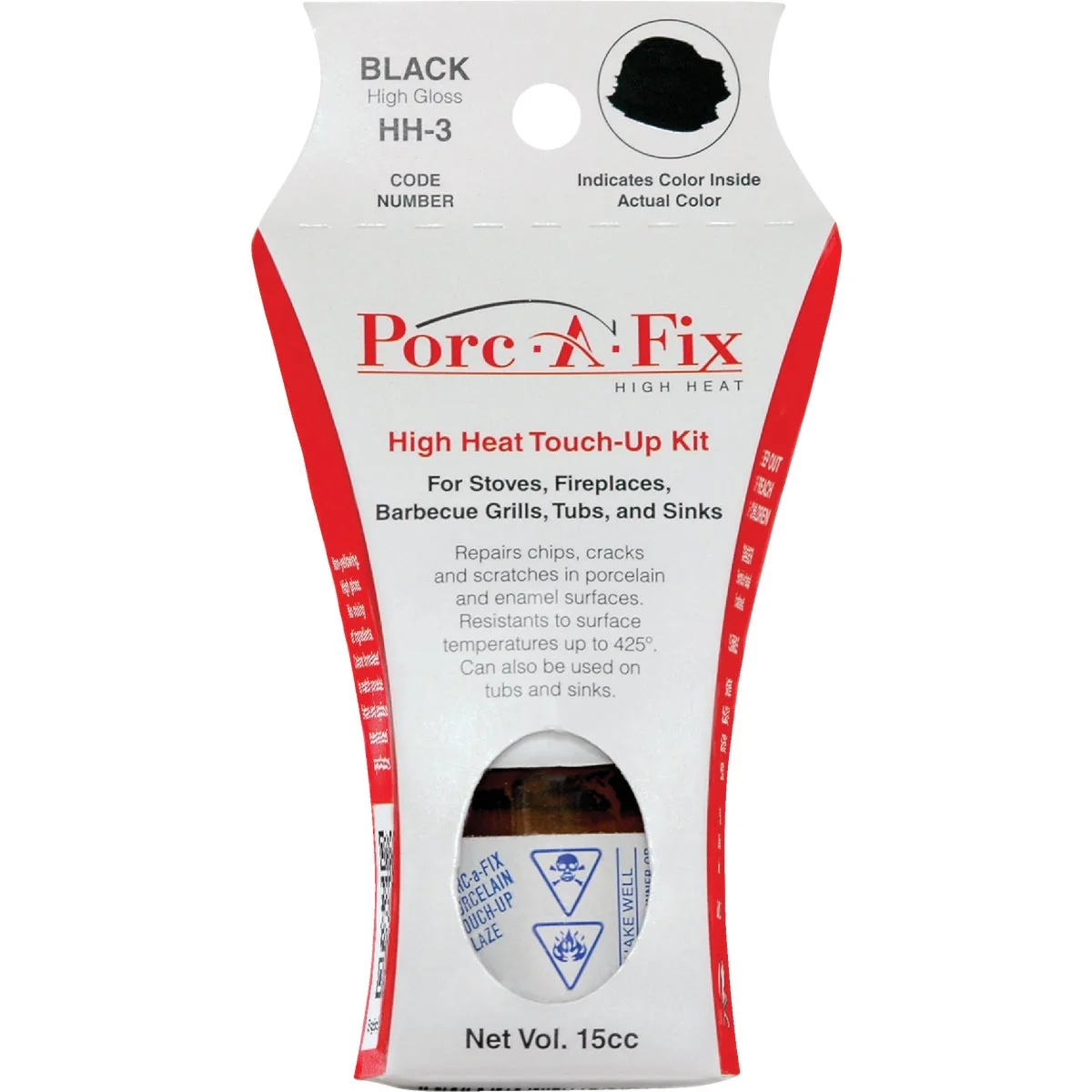 Powerful Fixture-Fix Porc-A-Fix Black High Gloss Porcelain Touch-up Paint 15cc Dependable