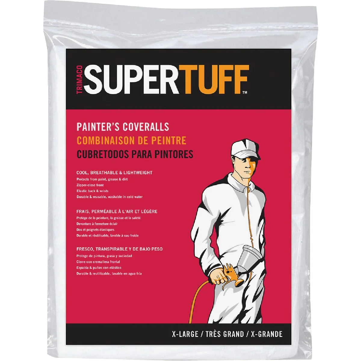 Flexible Trimaco SuperTuff XL Reusable Painter's Coveralls Next-Generation