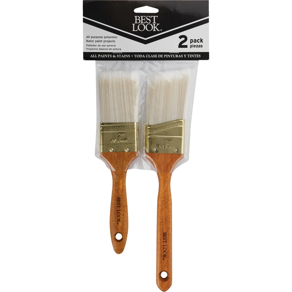 Exceptional Look General Purpose Polyester Paint Brush Set 2-Piece Practical