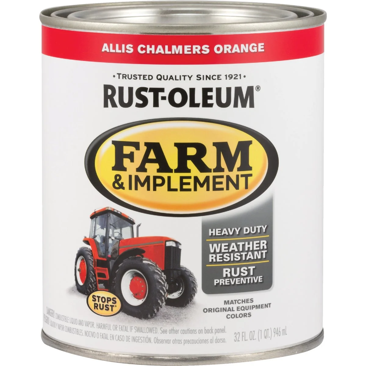 Traditional Rust-Oleum 1 Quart Allis Chalmers Orange Gloss Farm Implement Enamel Fast