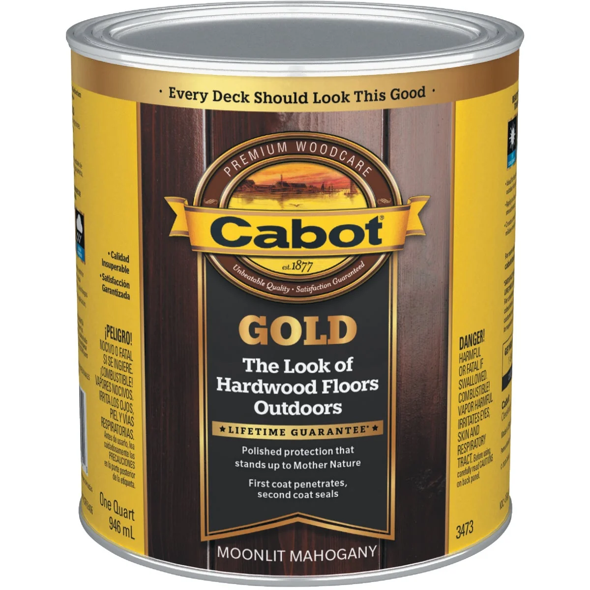Luxury Cabot Gold Exterior Stain Moonlit Mahagany 1 Qt. Recyclable