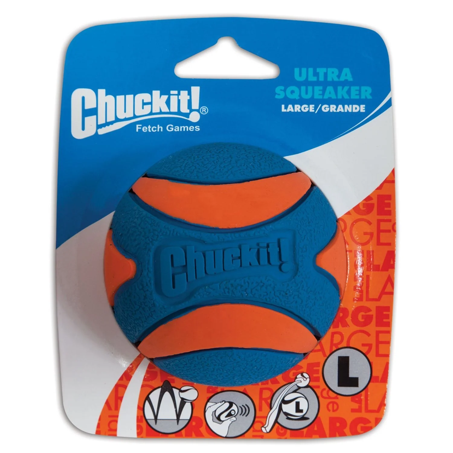 Prestigious Chuckit Ultra Squeaker Ball Dog Toy - Large 3-Inch Diameter 4-Pack - High Bounce Practical